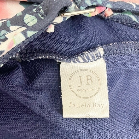 Janela Bay Riverwalk Floral Bra Top Tie Back One Piece Swimsuit Blue Pink Small - Picture 6 of 9